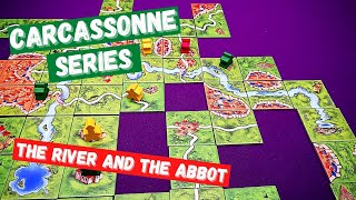 Carcassonne The River and The Abbot How to playthrough  All Around The Board [upl. by Jolee358]