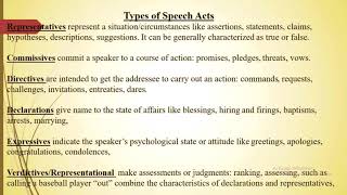 Language amp Linguistics Pragmatics  Speech Acts amp Speech Act Theory [upl. by Seuqram]