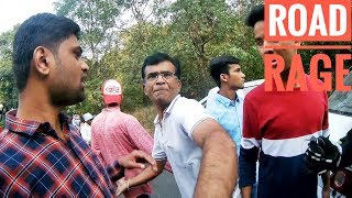 ROAD RAGE INDIA  Idiot car driver  Angry Biker smashed his mirror  Accident  Braapster [upl. by Gnem]