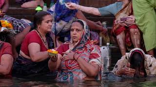 The ghats of the Ganges River in Varanasi India [upl. by Benita]