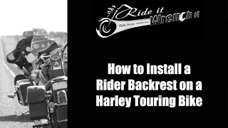 How to Install a Rider Backrest on a Harley Touring Bike [upl. by Gensler]