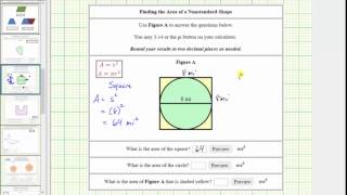 Find the Area Inside a Square and Outside a Circle [upl. by Notseh988]