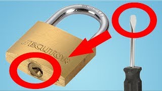 how to open padlock without a key with screwdriver [upl. by Gnaig]