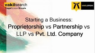 Difference between Proprietorship vs Partnership vs LLP vs Pvt Ltd Company [upl. by Hak]