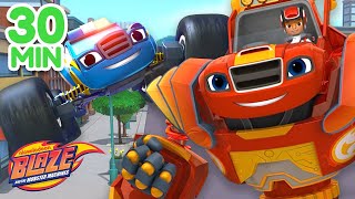 Blaze amp AJ Axle City Rescues amp Adventures  30 Minute Compilation  Blaze and the Monster Machines [upl. by Nonnek]