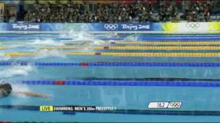 Hombres 200m estilo libre final Beijing 2008  Phelps haciendo historia [upl. by Maloney]