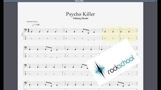 Psycho Killer Rockschool Grade 1 Bass Guitar [upl. by Ytinirt]