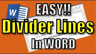 How To Create AWESOME Divider Lines in Microsoft Word Easy [upl. by Emelin146]