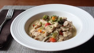 Chicken à la King Recipe  Creamy Chicken Mushroom and Pepper Gravy [upl. by Llenaej]