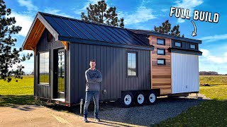 BUILDING A TINY HOUSE  DIY Full Exterior Build [upl. by Akinehc]