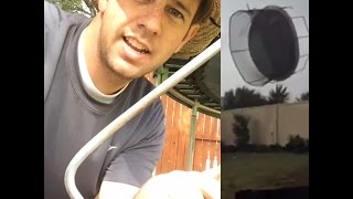 How to secure trampoline from blowing away [upl. by Knowle306]