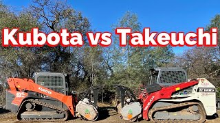 SKID STEER BATTLE Takeuchi vs Kubota [upl. by Annirtak280]