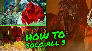 How To SOLO ALL 3 Of Ark Survival Ascended Bosses Dragon Megapithicus and Broodmother [upl. by Nueovas]