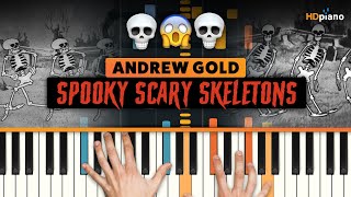 How to Play quotSpooky Scary Skeletonsquot by Andrew Gold  HDpiano Part 1 Piano Tutorial [upl. by Nilyac777]