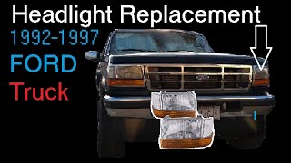 9297 Ford Truck Headlight Replacement [upl. by Imled]