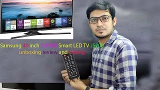 Samsung 40 inch Full HD Smart LED TV J5200 unboxing review and testing [upl. by Eiramadnil]