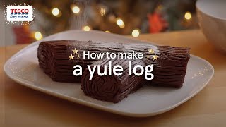 How to Make a Yule Log  Tesco Food [upl. by Nirda]