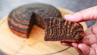 3 Ingredients Zebra Cake Recipe  Eggless amp Without Oven  Yummy [upl. by Atteloj462]