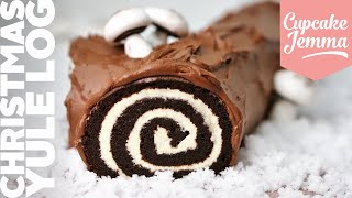 Christmas Chocolate Yule Log Recipe amp Tutorial  Cupcake Jemma [upl. by Saraann]