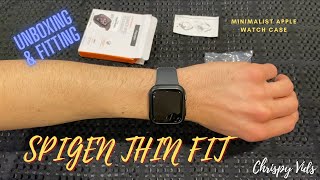 Spigen Thin Fit Apple Watch Case Unboxing and Fitting [upl. by Hogue672]