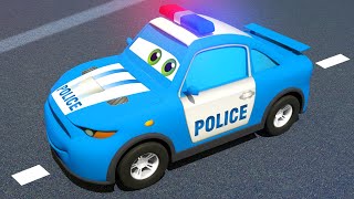 Blue Police Car amp Race Cars  Magic Hat  Motorville  3D Cars Cartoon for Kids [upl. by Llertnor]