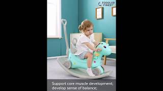 ToddlerFinest 4in1 Rocking Horse  Push Glider Pony Rocker Musical Player Riding Chair [upl. by Sset]