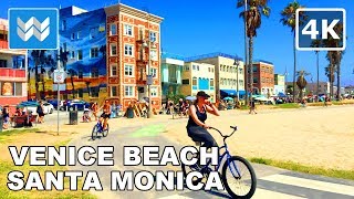 🚴 Venice Beach ● Santa Monica ● Pacific Palisades  Virtual Cycling Bike Ride  California USA 4K [upl. by Aihsot]