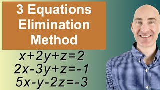 Solving Systems of 3 Equations Elimination [upl. by Komarek]