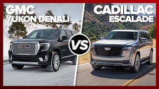 2021 Cadillac Escalade vs 2021 GMC Yukon Denali Comparison [upl. by Beauregard239]