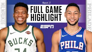 Milwaukee Bucks vs Philadelphia 76ers FULL GAME HIGHLIGHTS  NBA on ESPN [upl. by Notlim]