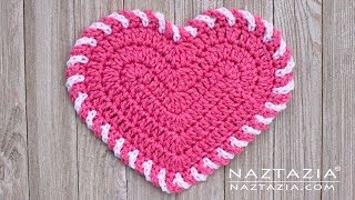 HOW to CROCHET LIGHT HEART DISHCLOTH for Valentines Day [upl. by Acinoryt]