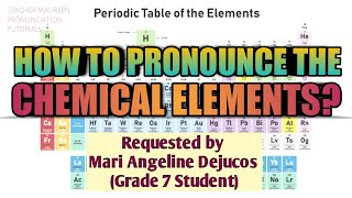 HOW TO PRONOUNCE THE 118 ELEMENTS IN PERIODIC TABLE  Teacher Maureen [upl. by Bondy]