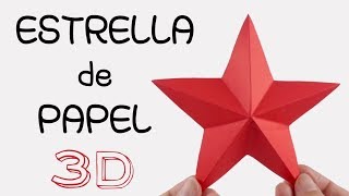 ⭐ESTRELLA de PAPEL⭐ 3D PAPER STAR  DIY [upl. by Nemzaj]