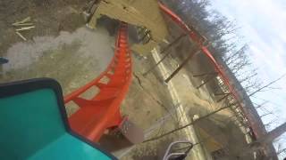 POV of Thunderbird roller coaster at Holiday World [upl. by Johnston925]