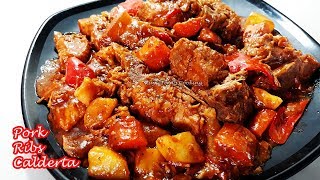 YUMMY PORK RIBS CALDERETA  EASIEST PORK RIBS CALDERETA RECIPE [upl. by Niroht709]