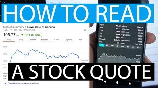 How To Read A Stock Quote [upl. by Kelam334]