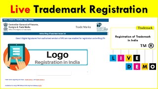 Trademark Registration Live Demo  Live Trademark Registration  Logo  Brand  Word Registration [upl. by Hacim]