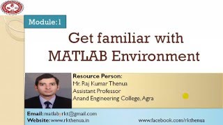 Lecture2 Get familiar with MATLAB Environment HindiUrdu [upl. by Araet]