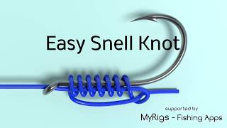 Easy Snell  Fishing Hook Knot Animated [upl. by Anaik394]