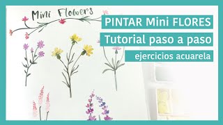 Mini FLORES con ACUARELAS paso a paso [upl. by Deer]