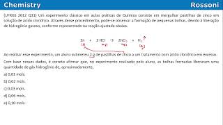 UFRGS 2012 Química  Questão 31  Estequiometria [upl. by Melitta]