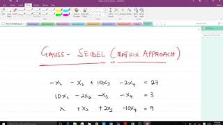 GaussSeidel Matrix Approach [upl. by Welbie989]