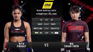 Ritu Phogat vs Wu Chiao Chen  Full Fight Replay [upl. by Ahsieni]