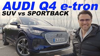 Audi Q4 etron SUV vs Sportback driving REVIEW  now the best EV SUV  ⚡ [upl. by Rramal]