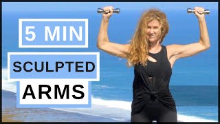 7 Minute Sculpted Arm Indoor Workout For Women With Weights [upl. by Hnid731]