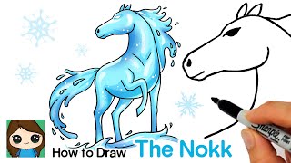 How to Draw The Nokk Horse  Disney Frozen [upl. by Sibell]