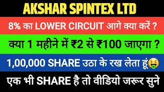 Akshar Spintex ltd Share latest News Today Target Analysis  Akshar Share Hold or Sell [upl. by Orecic372]