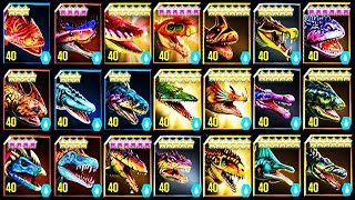 ALL MAX LEVEL 40 AMPHIBIANS JURASSIC WORLD [upl. by Hogg]