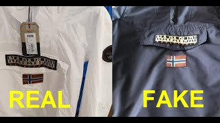 Real vs Fake Napapijri Rainforest How to spot fake pocket 1 jacket [upl. by Onaireves]