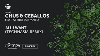 Chus amp Ceballos  All I Want ft Astrid Suryanto Technasia Remix [upl. by Aninep]